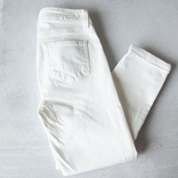 PAIGE  Skyline Crop Skinny Cuffed Hem Optic White Jeans Size 25 - Picture 9 of 12